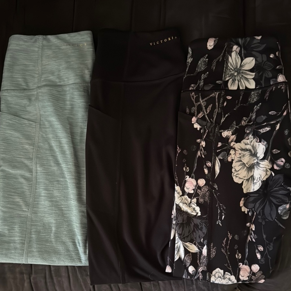Victoria's Secret Leggings Set - Teal, Black, Floral
